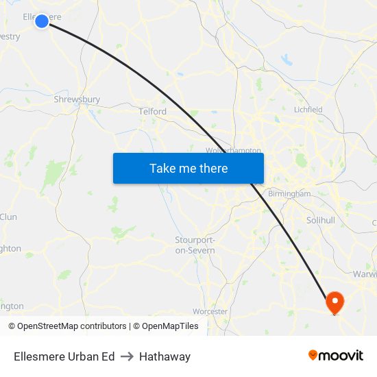 Ellesmere Urban Ed to Hathaway map