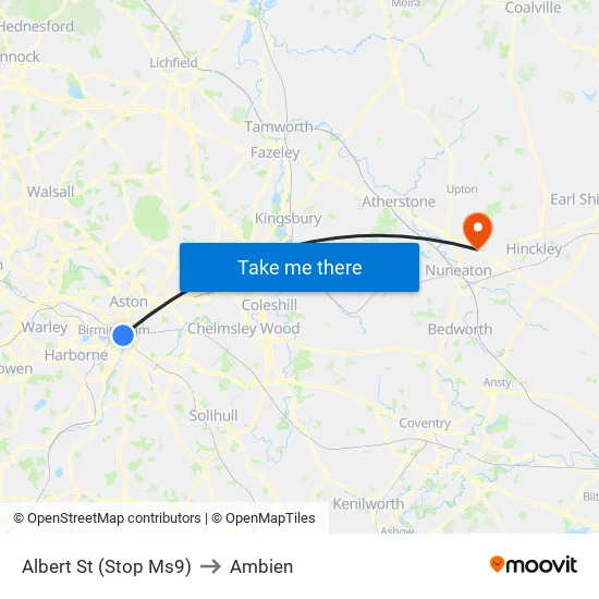 Albert St to Ambien map