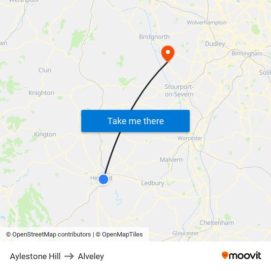 Aylestone Hill to Alveley map