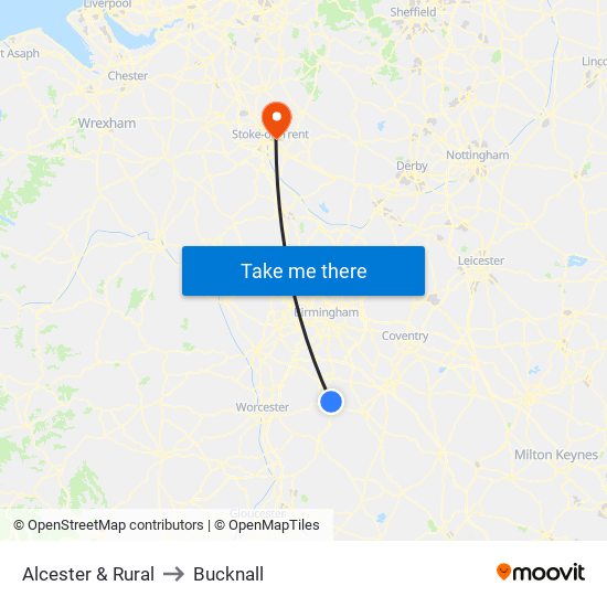 Alcester & Rural to Bucknall map