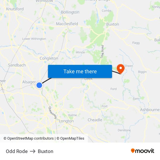 Odd Rode to Buxton map