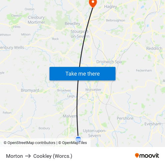 Morton to Cookley (Worcs.) map