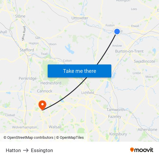 Hatton to Essington map