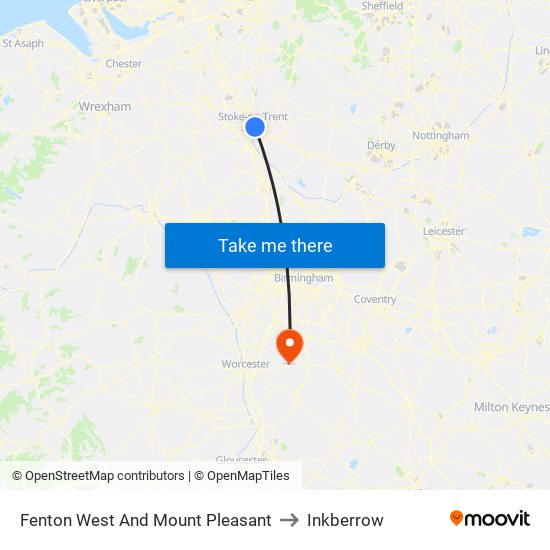 Fenton West And Mount Pleasant to Inkberrow map