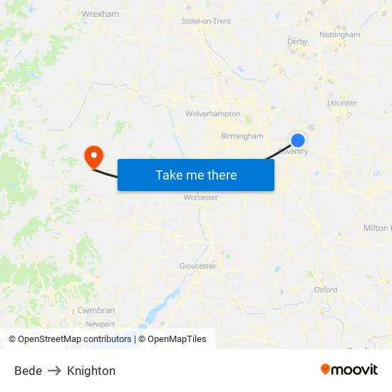 Bede to Knighton map