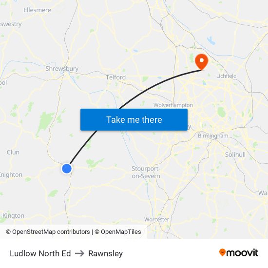 Ludlow North Ed to Rawnsley map