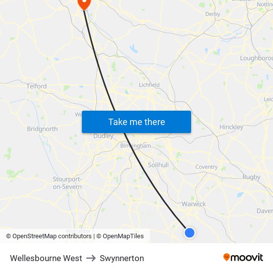Wellesbourne West to Swynnerton map