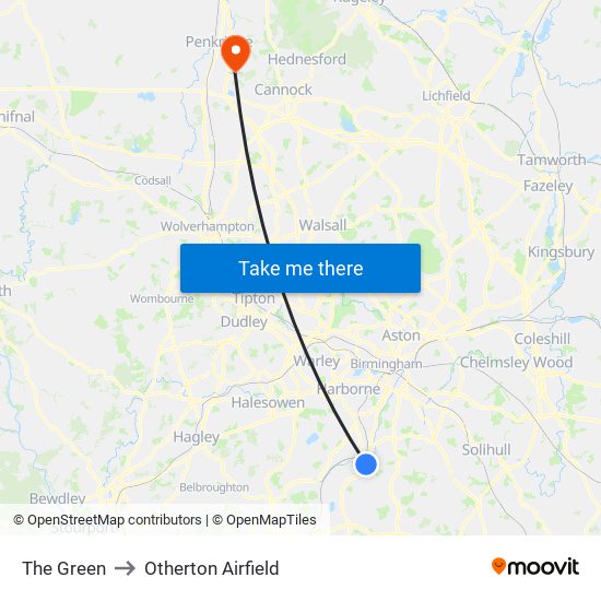 The Green to Otherton Airfield map