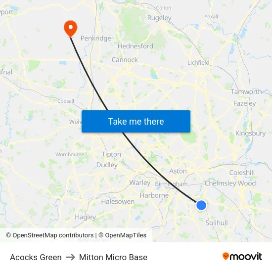 Acocks Green to Mitton Micro Base map