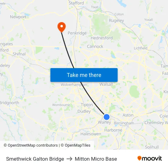 Smethwick Galton Bridge to Mitton Micro Base map