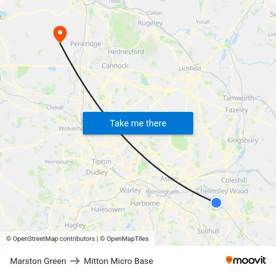 Marston Green to Mitton Micro Base map