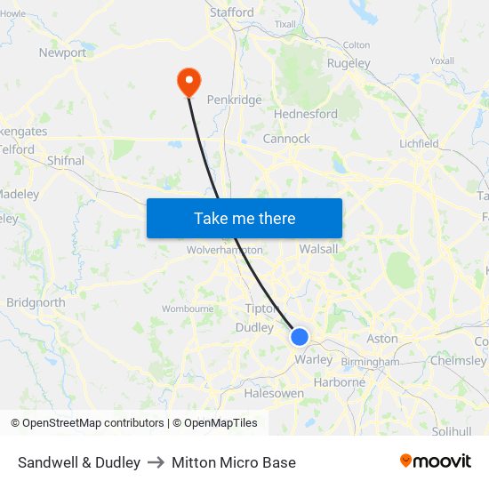 Sandwell & Dudley to Mitton Micro Base map