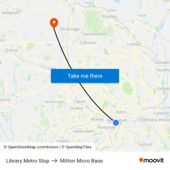 Library Metro Stop to Mitton Micro Base map