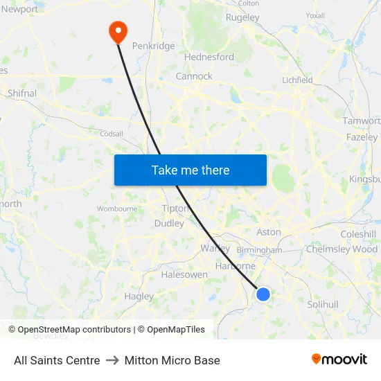 All Saints Centre to Mitton Micro Base map