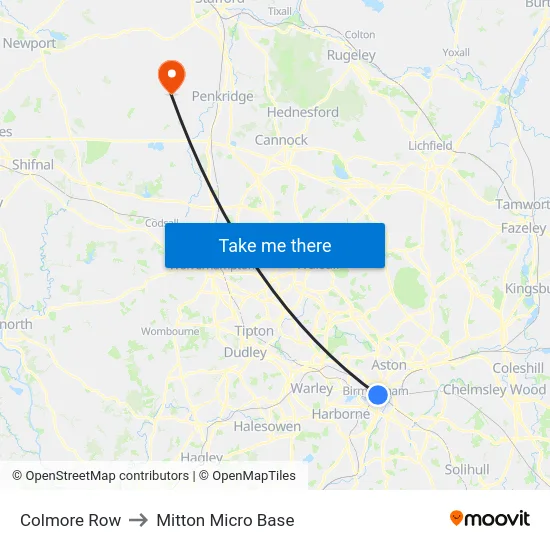 Colmore Row to Mitton Micro Base map