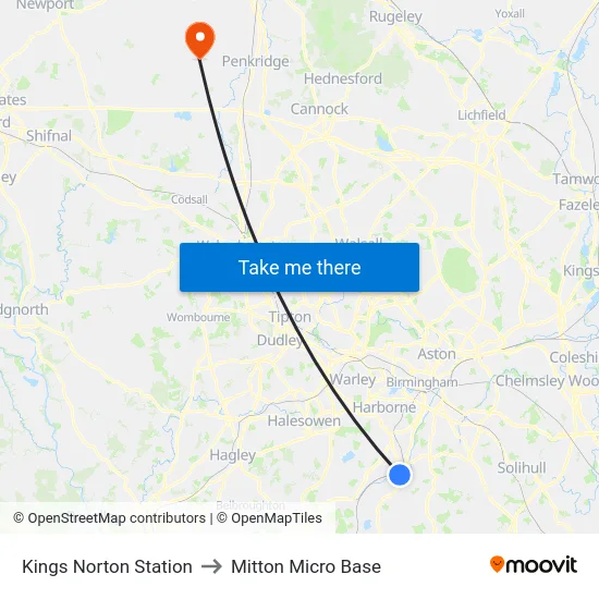 Kings Norton Station to Mitton Micro Base map