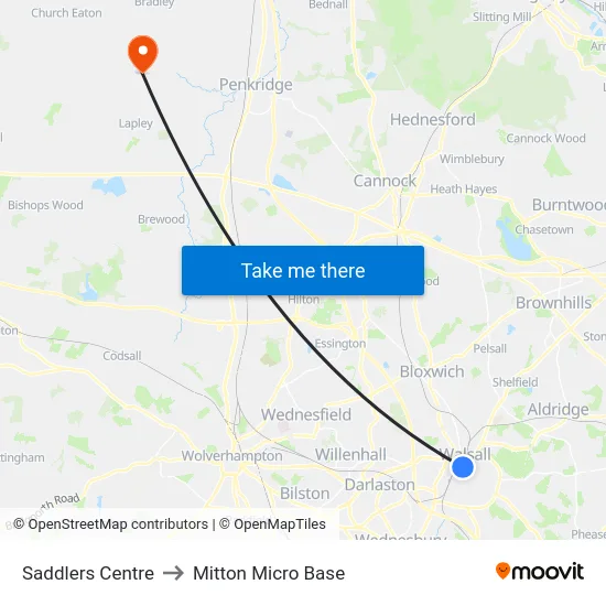 Saddlers Centre to Mitton Micro Base map