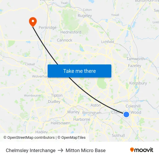 Chelmsley Interchange to Mitton Micro Base map