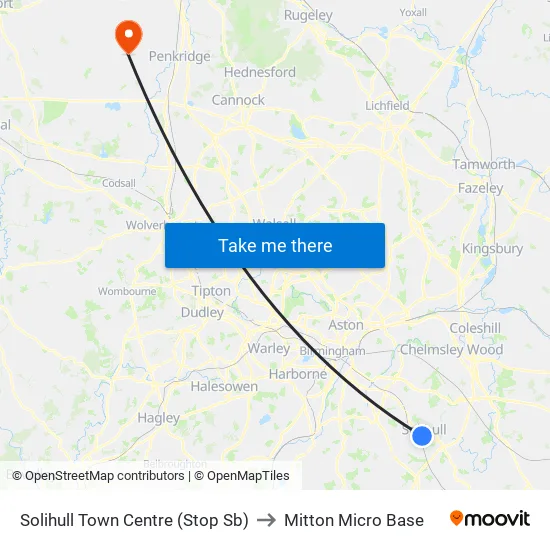 Solihull Town Centre to Mitton Micro Base map
