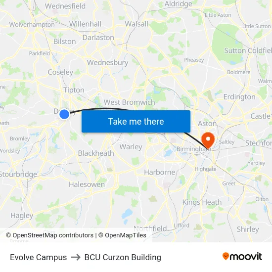 Evolve Campus to BCU Curzon Building map