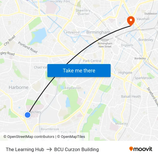 The Learning Hub to BCU Curzon Building map