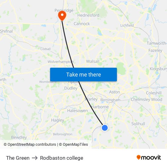 The Green to Rodbaston college map