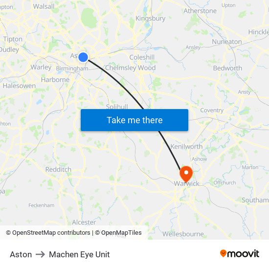 Aston to Machen Eye Unit map