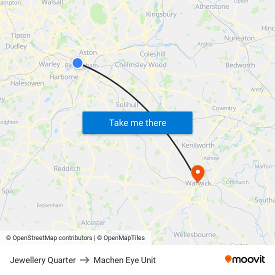 Jewellery Quarter to Machen Eye Unit map