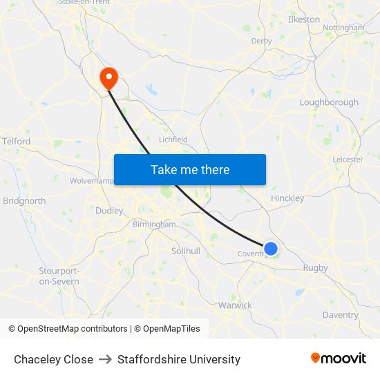 Chaceley Close to Staffordshire University map