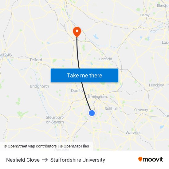 Nesfield Close to Staffordshire University map