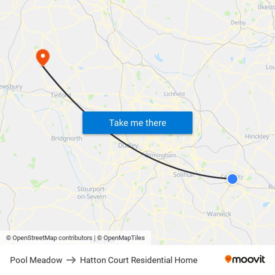 Pool Meadow to Hatton Court Residential Home map