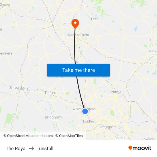 The Royal to Tunstall map