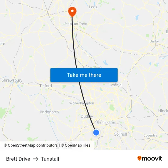 Brett Drive to Tunstall map