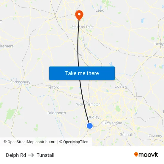 Delph Rd to Tunstall map
