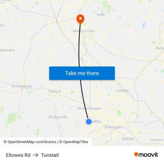 Ellowes Rd to Tunstall map