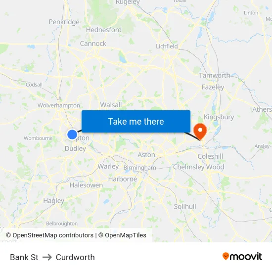 Bank St to Curdworth map