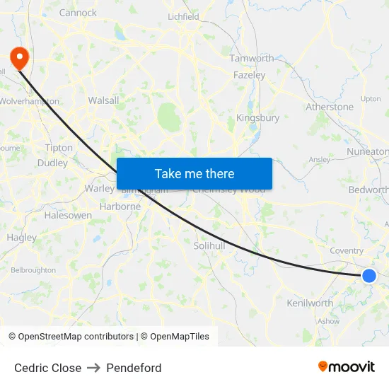 Cedric Close to Pendeford map