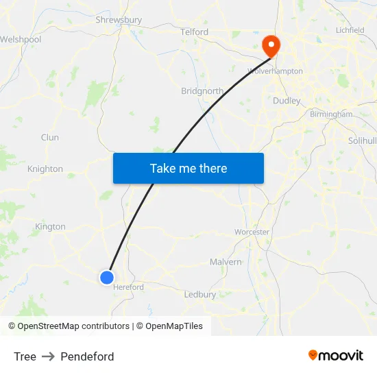 Tree to Pendeford map