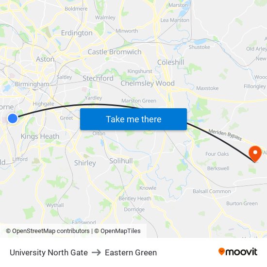 University North Gate to Eastern Green map