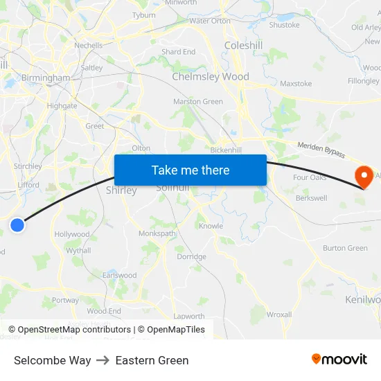 Selcombe Way to Eastern Green map