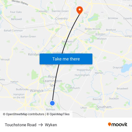 Touchstone Road to Wyken map