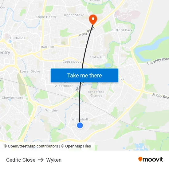 Cedric Close to Wyken map