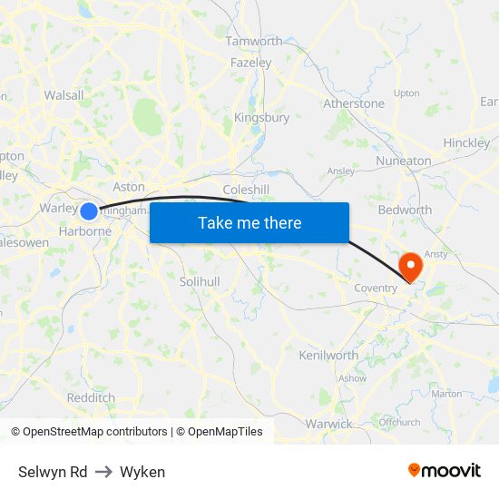 Selwyn Rd to Wyken map