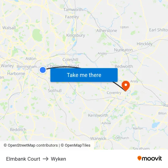 Elmbank Court to Wyken map