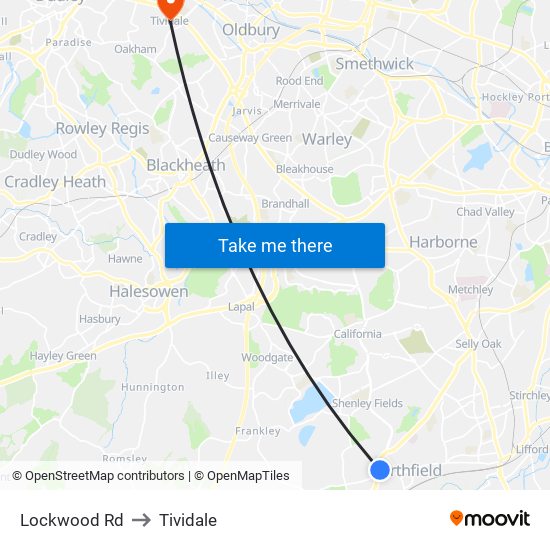 Lockwood Rd to Tividale map