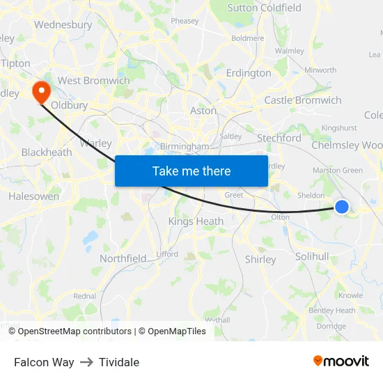 Falcon Way to Tividale map