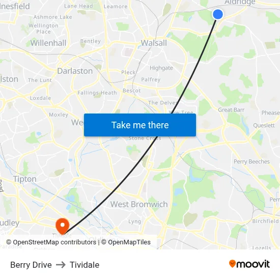 Berry Drive to Tividale map