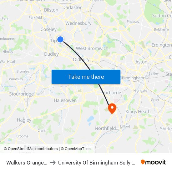 Walkers Grange Home to University Of Birmingham Selly Oak Campus map