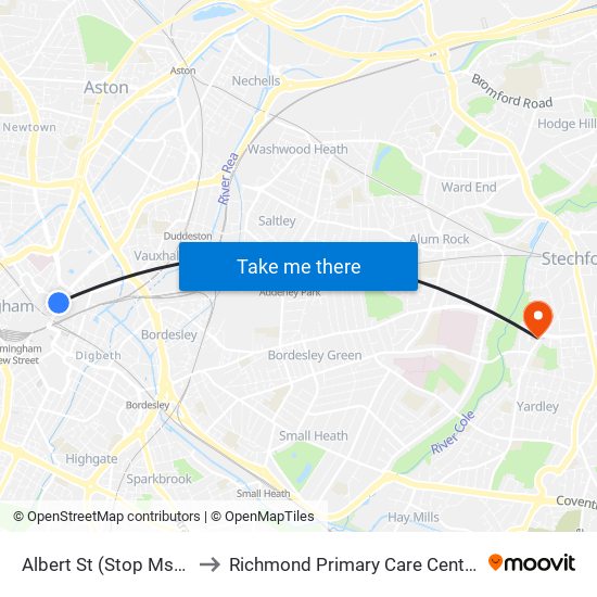 Albert St (Stop Ms9) to Richmond Primary Care Centre map