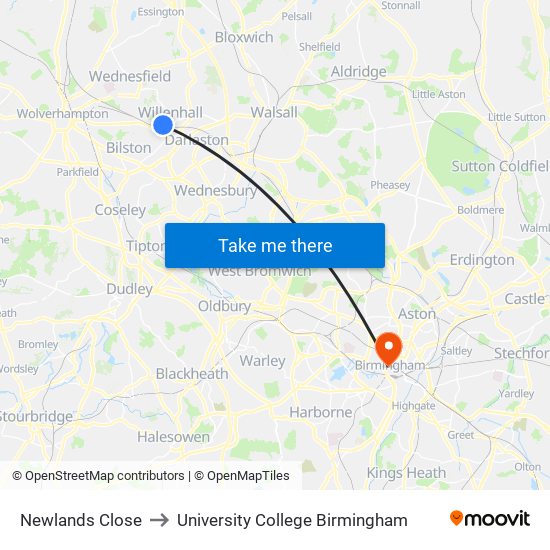 Newlands Close to University College Birmingham map